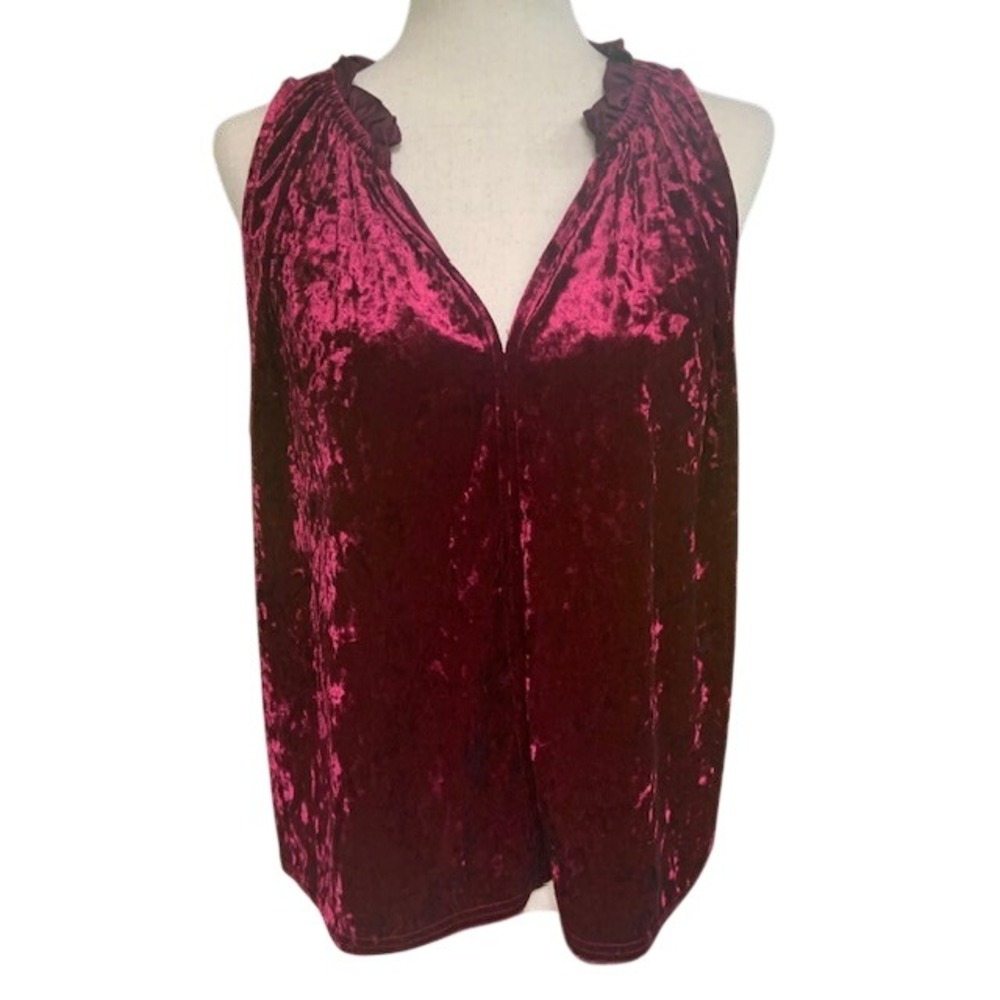NWT Crushed Velvet Sleeveless Tank Top XL Goth Romance Dark Academia Night Out